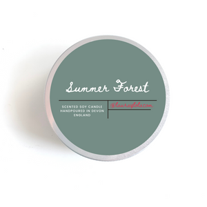 Exeter Scented Soy Seamless Candle Travel Tin with a Lid. Hand poured in UK. 100% Soy Wax.